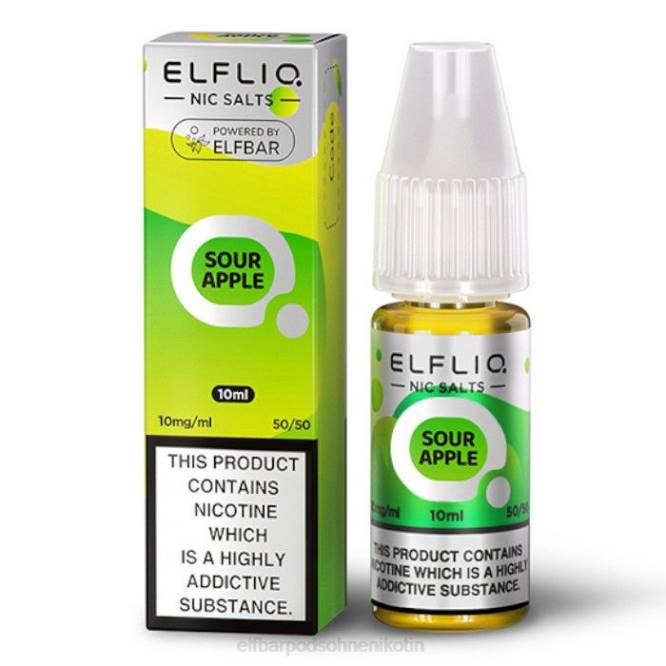 Elfliq Nic Salts – saurer Apfel – 10 ml – 10 mg/ml 6B6P408 ELFBAR - ELFBAR Germany gutschein