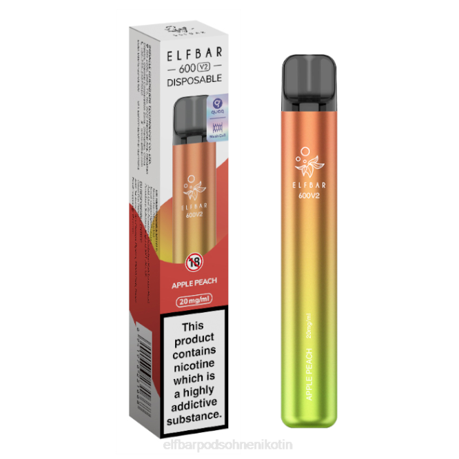 600v2 Einweg-Vaporizer – 20 mg 6B6P250 ELFBAR - ELF BAR pods ohne nikotin Deutschland Apfel-Pfirsich