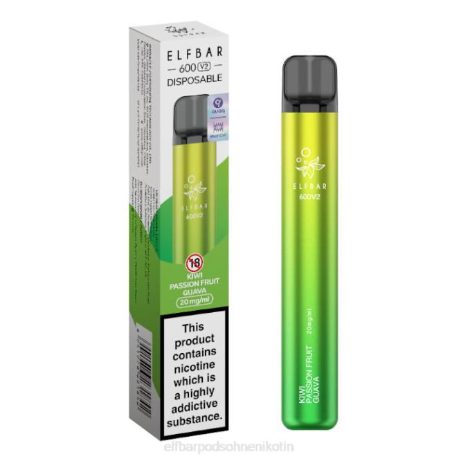 600v2 Einweg-Vaporizer – 20 mg 6B6P251 ELFBAR - ELFBAR Germany Kiwi, Passionsfrucht, Guave