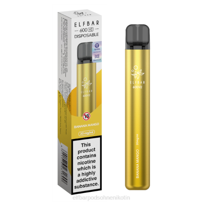 600v2 Einweg-Vaporizer – 20 mg 6B6P261 ELFBAR - ELFBAR pods gunstig Bananen-Mango