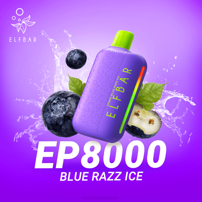 Einweg-Vapor neue ep8000 Puffs 6B6P65 ELFBAR - ELFBAR Germany shop erfahrungen blaues Razz-Eis