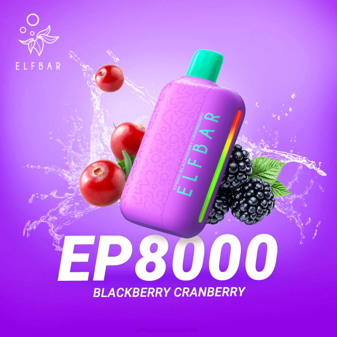 Einweg-Vapor neue ep8000 Puffs 6B6P67 ELFBAR - ELFBAR pods ohne nikotin Brombeer-Cranberry