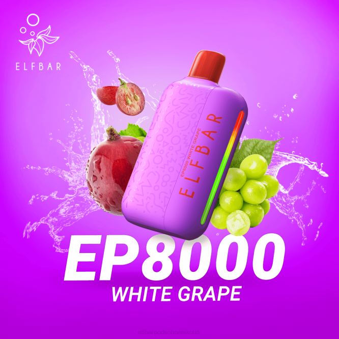 Einweg-Vapor neue ep8000 Puffs 6B6P73 ELFBAR - ELFBAR aufladbar Weiße Traube