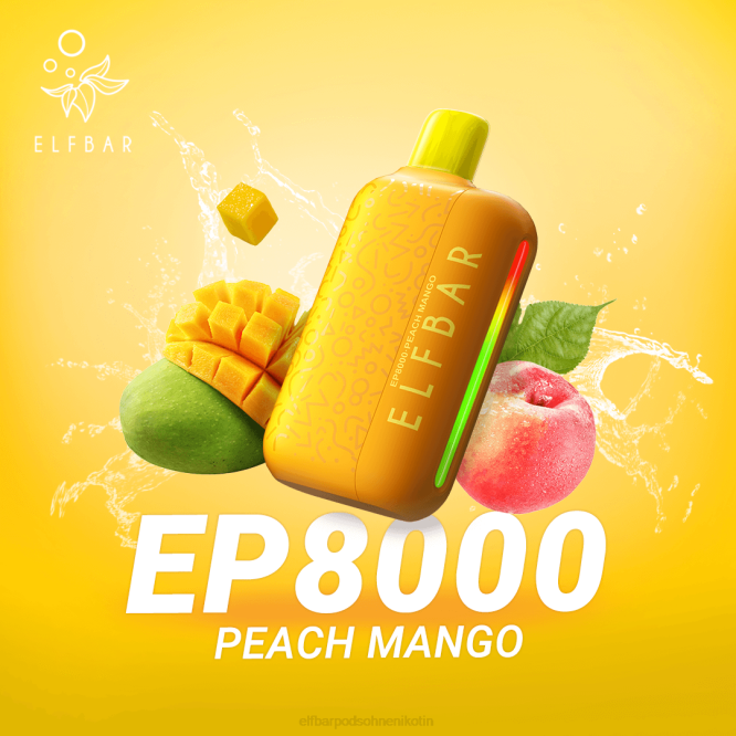 Einweg-Vapor neue ep8000 Puffs 6B6P74 ELFBAR - ELFBAR nikotinfrei Pfirsich-Mango