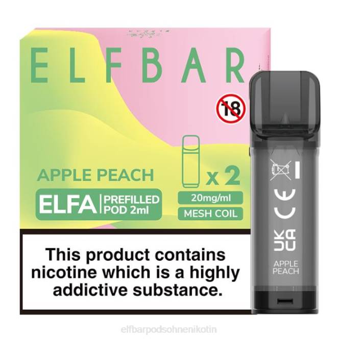 Elfa vorgefüllte Kapsel – 2 ml – 20 mg (2 Packungen) 6B6P355 ELFBAR - ELFBAR Germany Apfel-Pfirsich