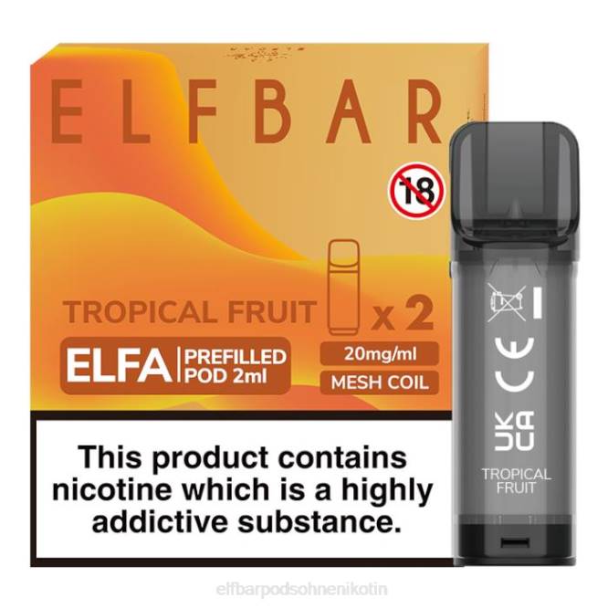 Elfa vorgefüllte Kapsel – 2 ml – 20 mg (2 Packungen) 6B6P359 ELFBAR - ELFBAR aufladbar Tropische Frucht