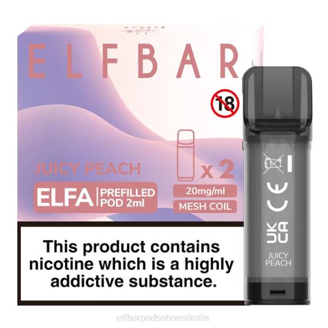 Elfa vorgefüllte Kapsel – 2 ml – 20 mg (2 Packungen) 6B6P364 ELFBAR - ELFBAR Germany shop erfahrungen saftiger Pfirsich