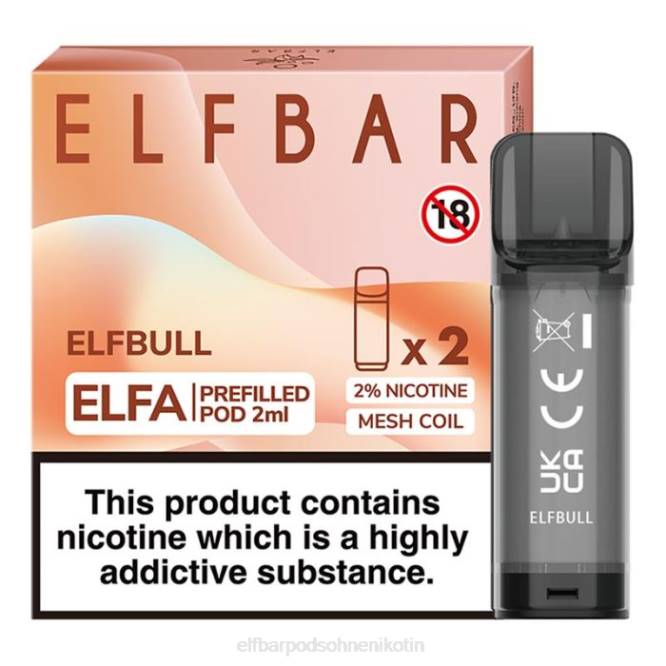 Elfa vorgefüllte Kapsel – 2 ml – 20 mg (2 Packungen) 6B6P367 ELFBAR - ELF BAR pods ohne nikotin Deutschland Elfenbulle