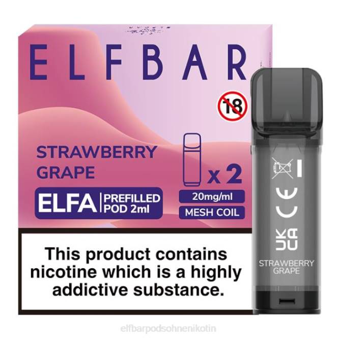 Elfa vorgefüllte Kapsel – 2 ml – 20 mg (2 Packungen) 6B6P369 ELFBAR - ELFBAR Germany gutschein Erdbeertraube