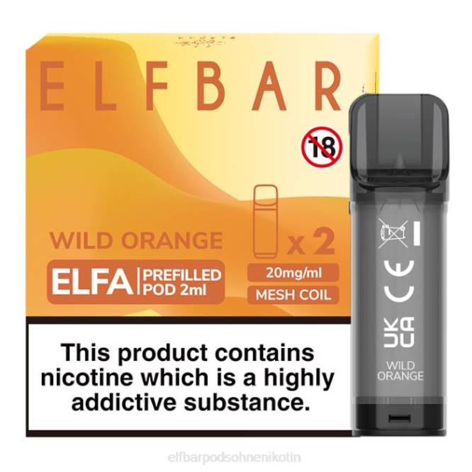 Elfa vorgefüllte Kapsel – 2 ml – 20 mg (2 Packungen) 6B6P372 ELFBAR - ELFBAR aufladbar wilde Orange