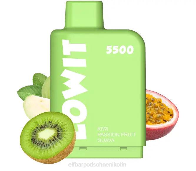 vorgefüllte Kapsel Lowit 5500 Züge 2% Nic 6B6P139 ELFBAR - ELFBAR nikotinfrei Kiwi, Passionsfrucht, Guave